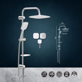 Valtemo Tepe Duş Seti AQUA CHROME – VS-5150