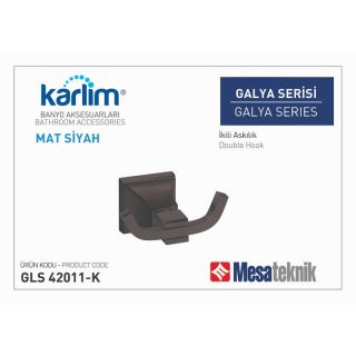 Mesa Teknik Karlim Galya İkili Askılık Mat Siyah 