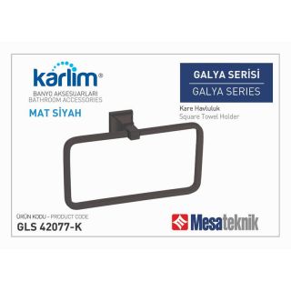 Mesa Teknik Karlim Galya Kare Havluluklı Mat Siyah