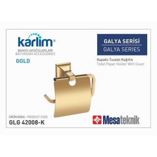 Mesa Teknik Karlim Galya Tuvalet Kağıtlık Kapaklı Gold (Altın)