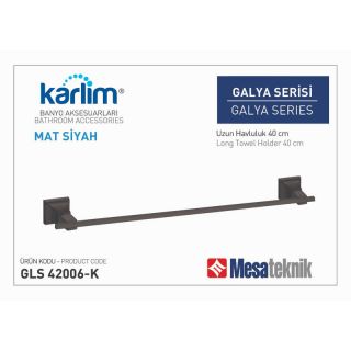 Mesa Teknik Karlim Galya Uzun Havluluklı Mat Siyah 45 cm