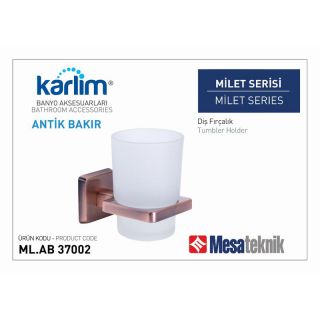 Mesa Teknik Karlim Milet Diş Fırçalık Antik Bakır