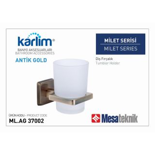 Mesa Teknik Karlim Milet Diş Fırçalık Antik Gold