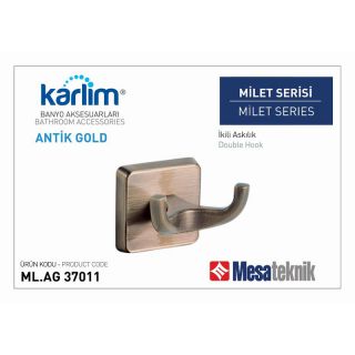 Mesa Teknik Karlim Milet İkili Askılık Antik Gold