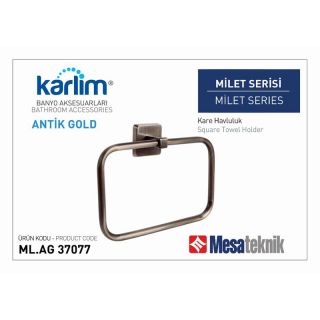 Mesa Teknik Karlim Milet Kare Havluluk Antik Gold