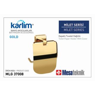 Mesa Teknik Karlim Milet Tuvalet Kağıtlık Kapaklı Gold