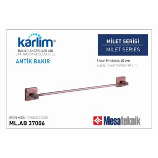 Mesa Teknik Karlim Milet Uzun Havluluk 40 cm Antik Bakır