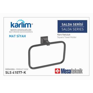 Mesa Teknik Karlim Salda Kare Havluluk Mat Siyah