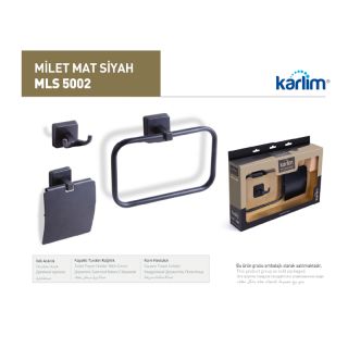 Mesa Teknik Milet Üçlü Aksesuar Seti Mat Siyah Kaplama (Kare Havluluk)