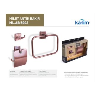 Mesa Teknik  Milet Üçlü Set Antik Bakır Kaplama (Kare Havluluk)